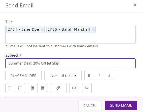 7. Send customer emails