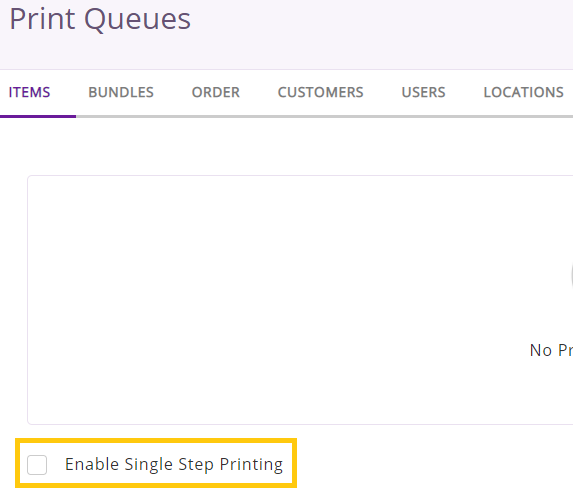 enable single step printing