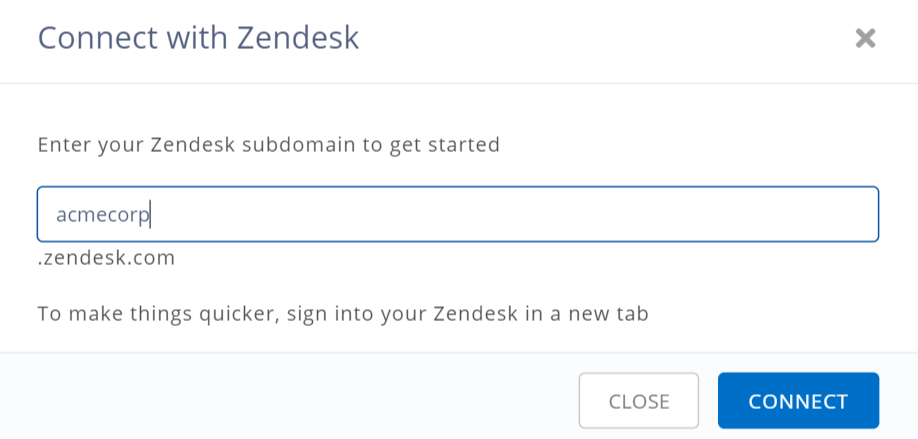 connect with zendesk