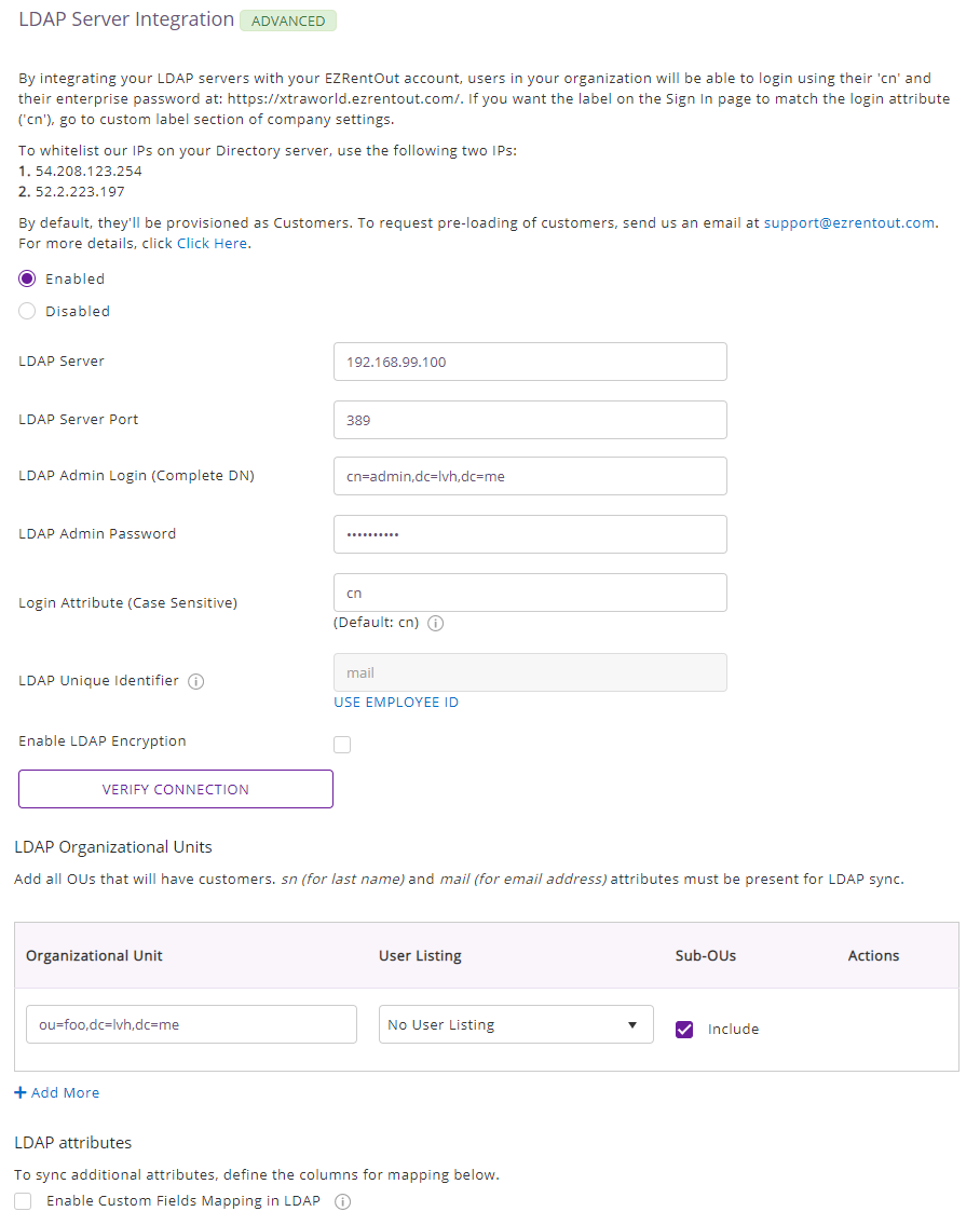 ldap server integration