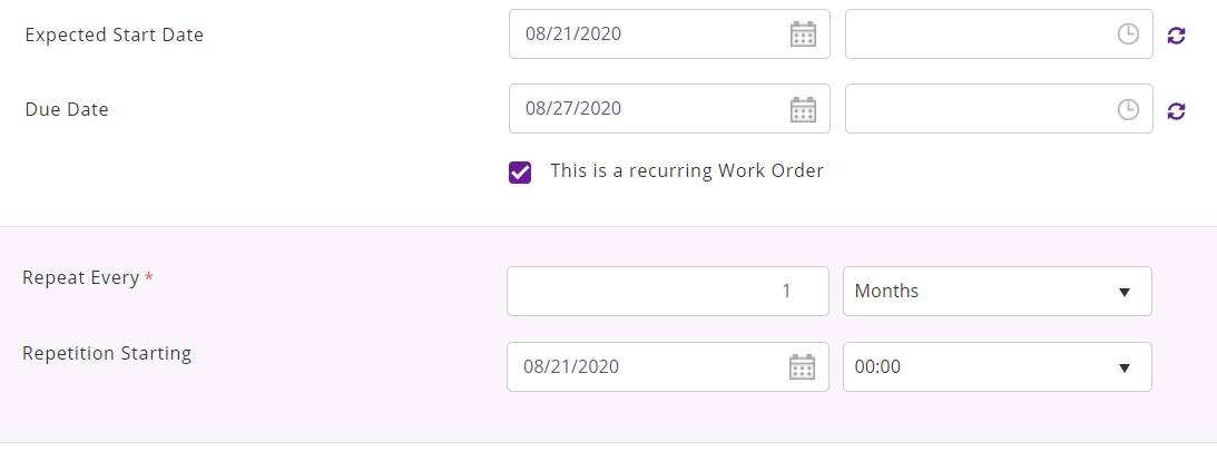 This is a recurring work order