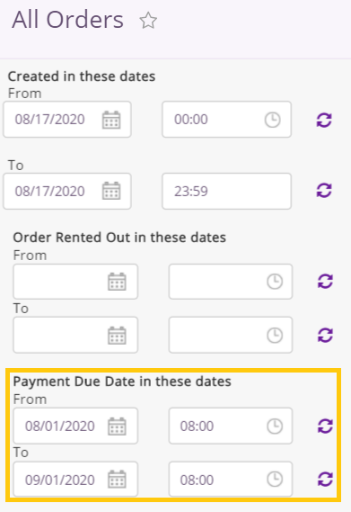 filters for payment terms