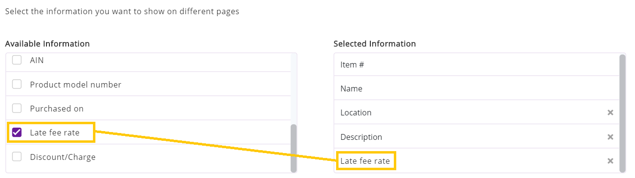 late fee rate for webstore