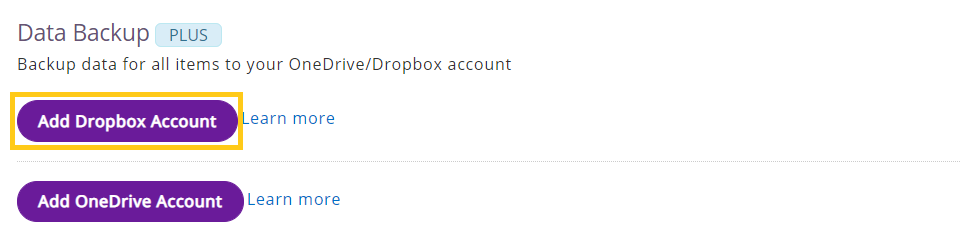 Add Dropbox account