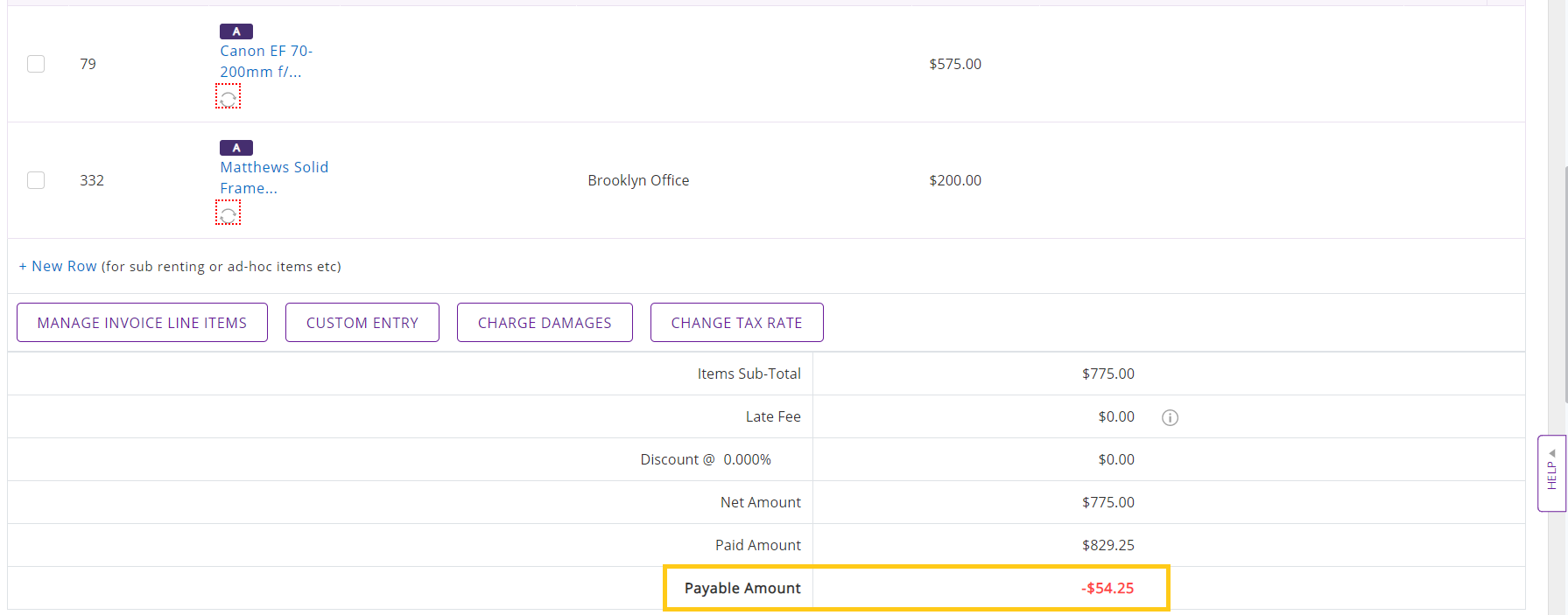 Negative payable