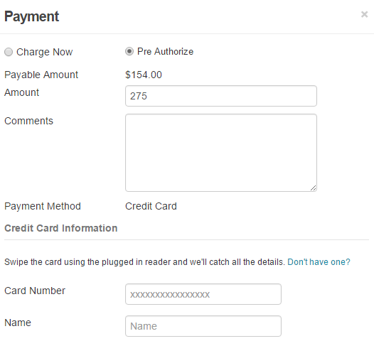 PreAuthorize Payment