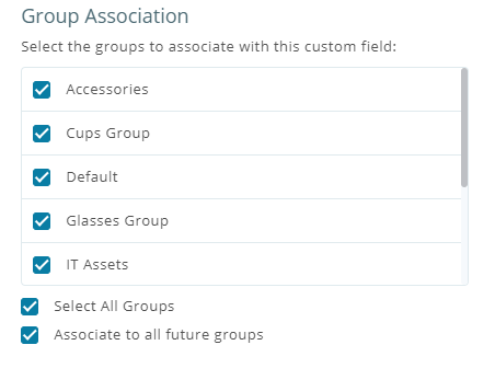Associating Groups to custom fields for items 1