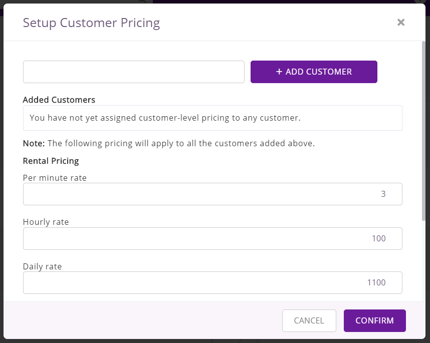 Setup Customer Pricing