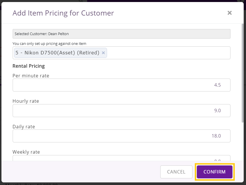 Confirm item-level pricing