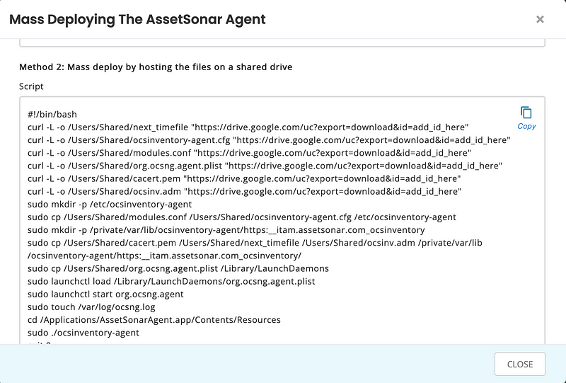 Add a script to install the AssetSonar Agent package 4