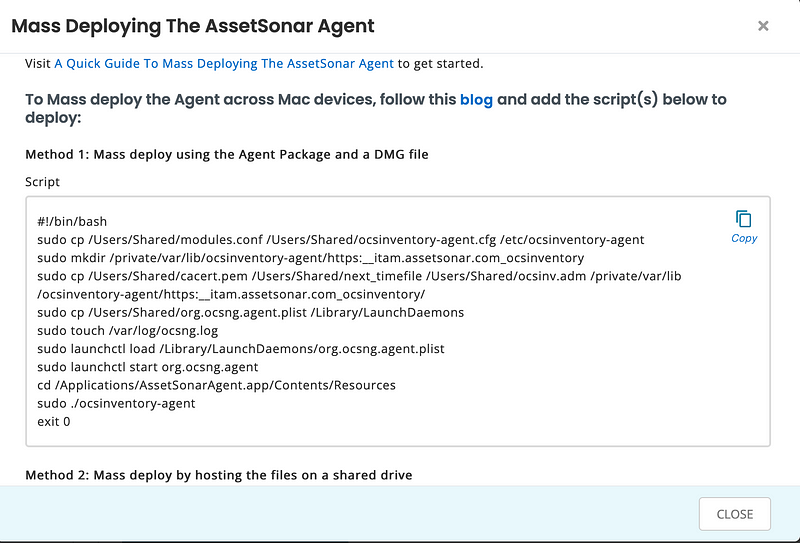 Add a script to install the AssetSonar Agent package via DMG 4