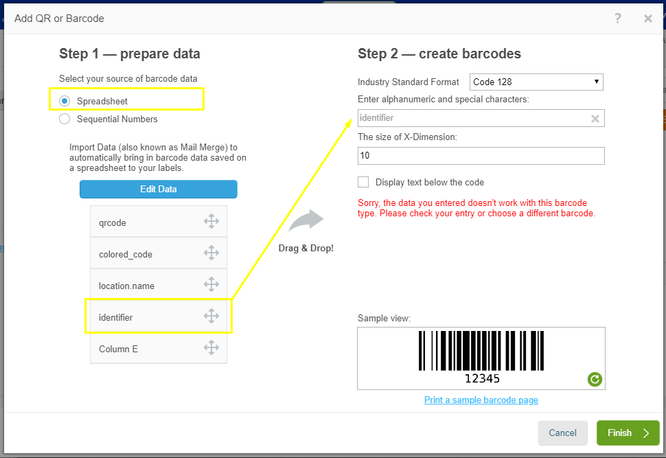 add identifier to your avery label