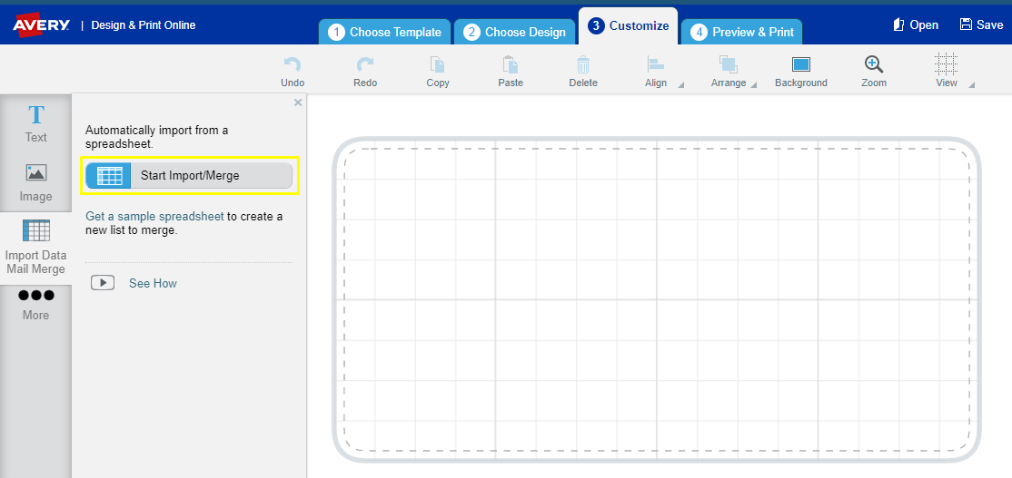 start importing label data