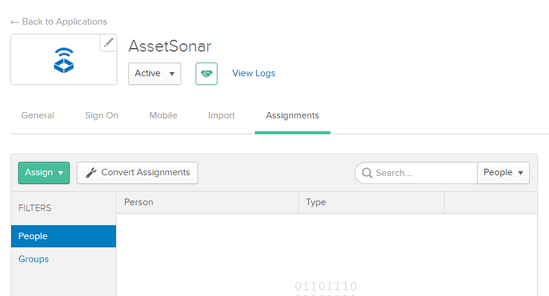 Add the AssetSonar application in Okta 4