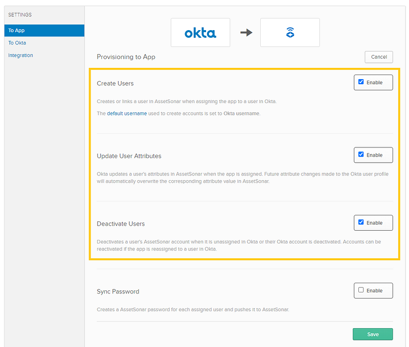 Configure the integration in Okta 4