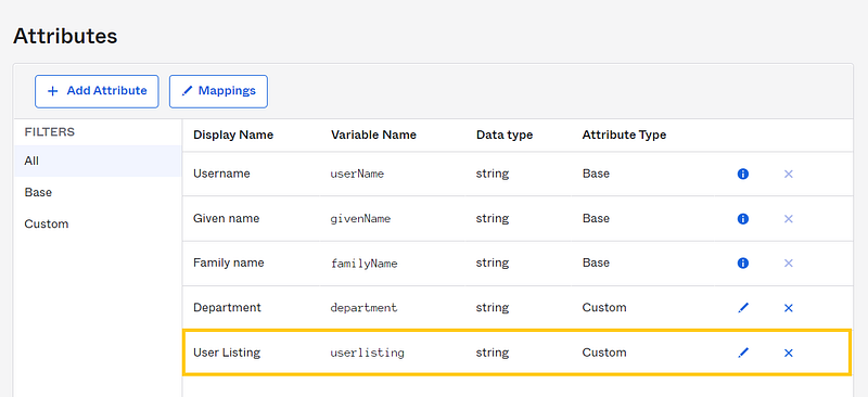 Custom attribute mapping for User Listings 4