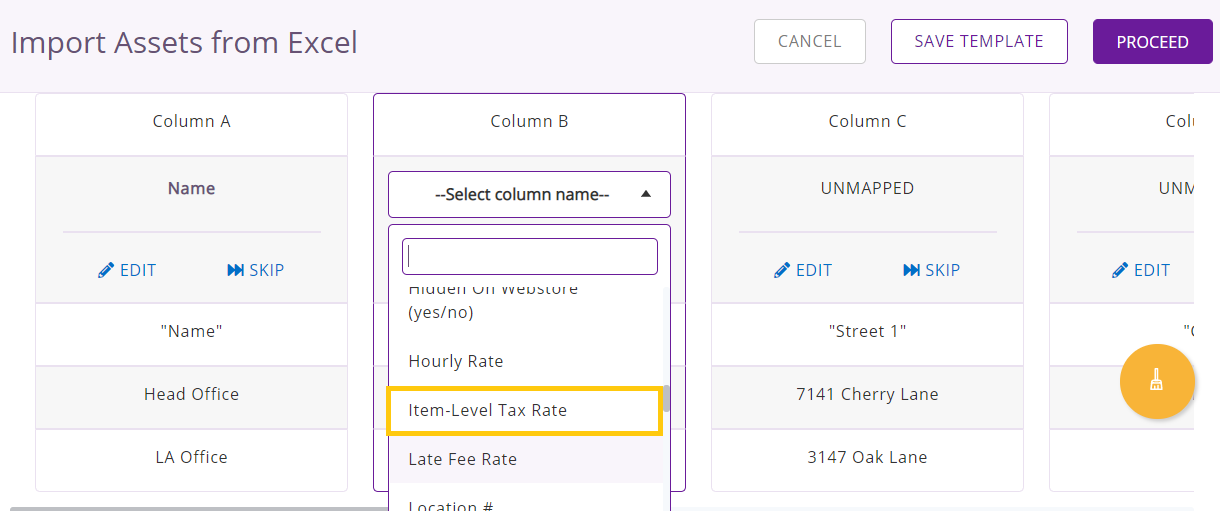 item level tax rate