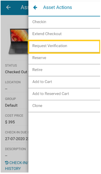 Custody verification through the mobile app 1