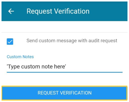 Custody verification through the mobile app 2