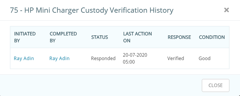 View custody verification history 2