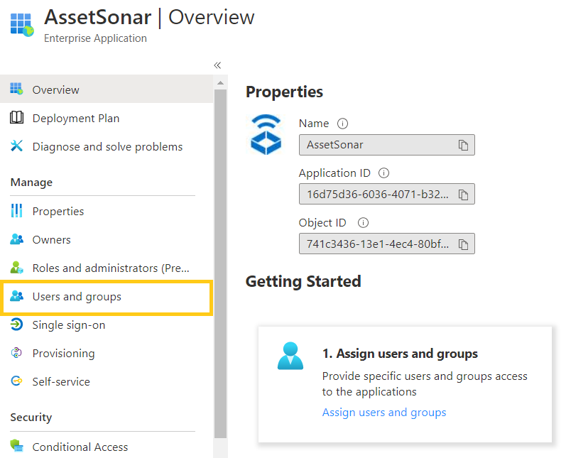 Assign the Azure AD test user 1