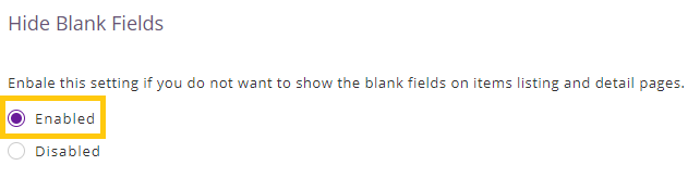 hide blank fields