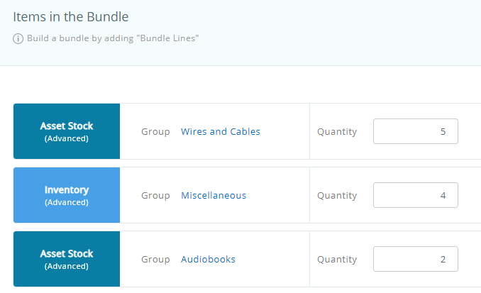 Using Groups to Add Items in Bundles 1