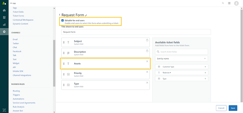 make the forms editable by end-users