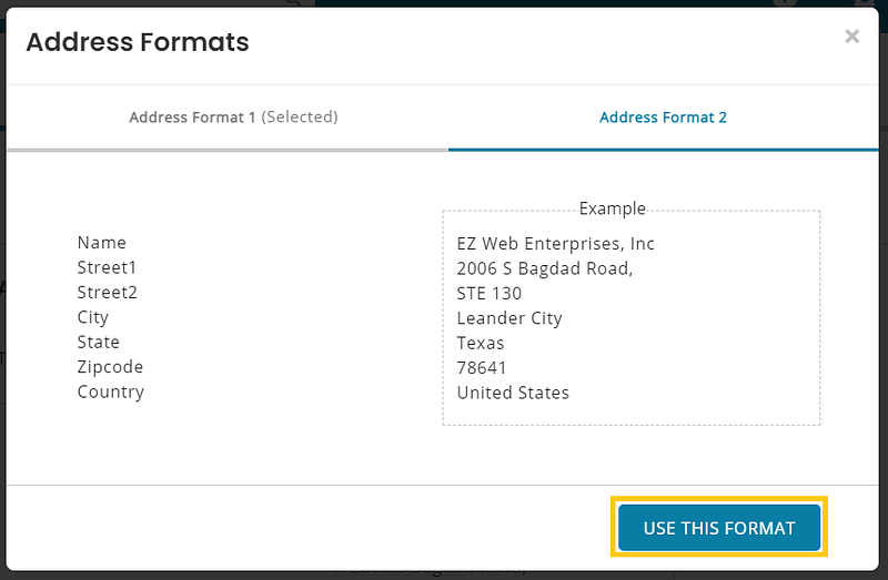Two Address Formats given