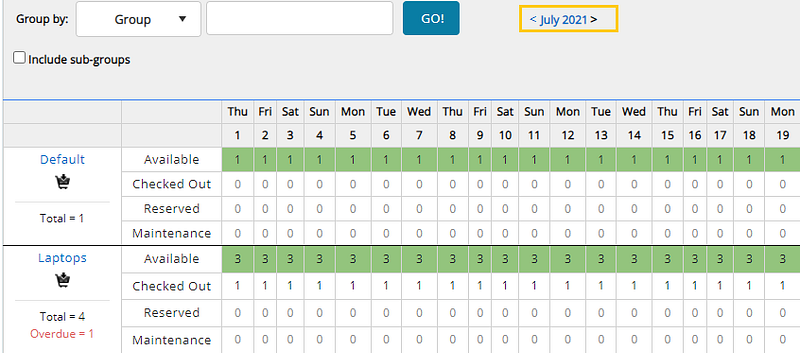 Set a date range to view availability
