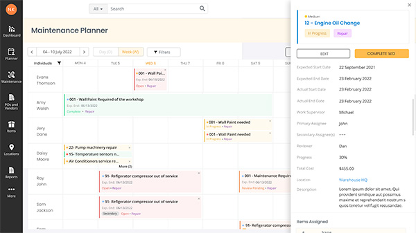 CMMS work planner