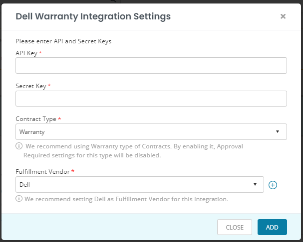 Enabling the Dell warranty integration 2
