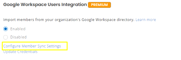 Google Workspace Users Integration Premium