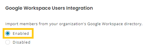 Google Workspace Users Integration