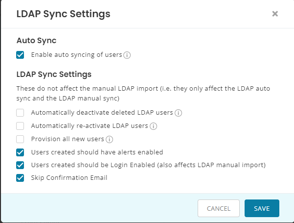 LDAP Sync Settings