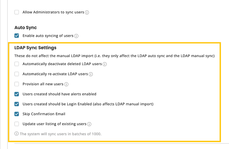 LDAP member settings