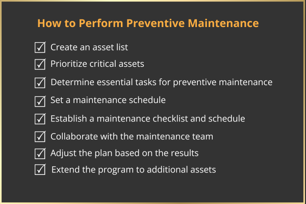 How to Perform Preventive Maintenance