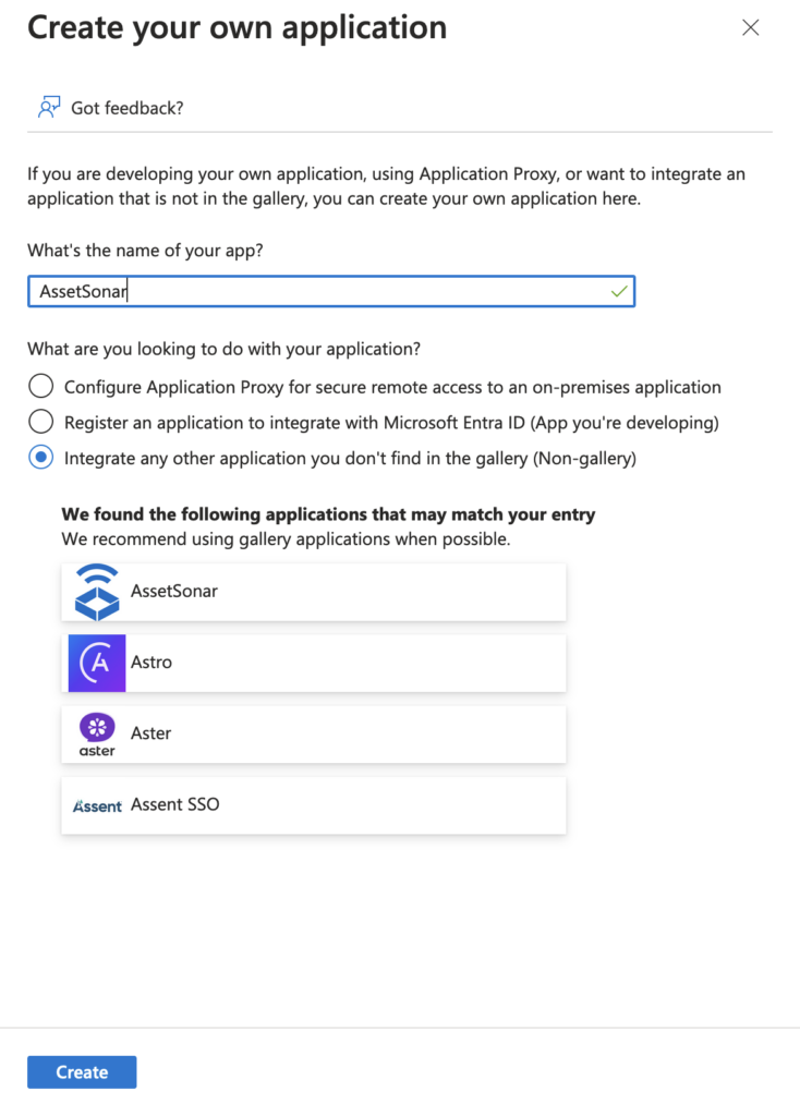 Step 2 Add the AssetSonar application in Azure AD