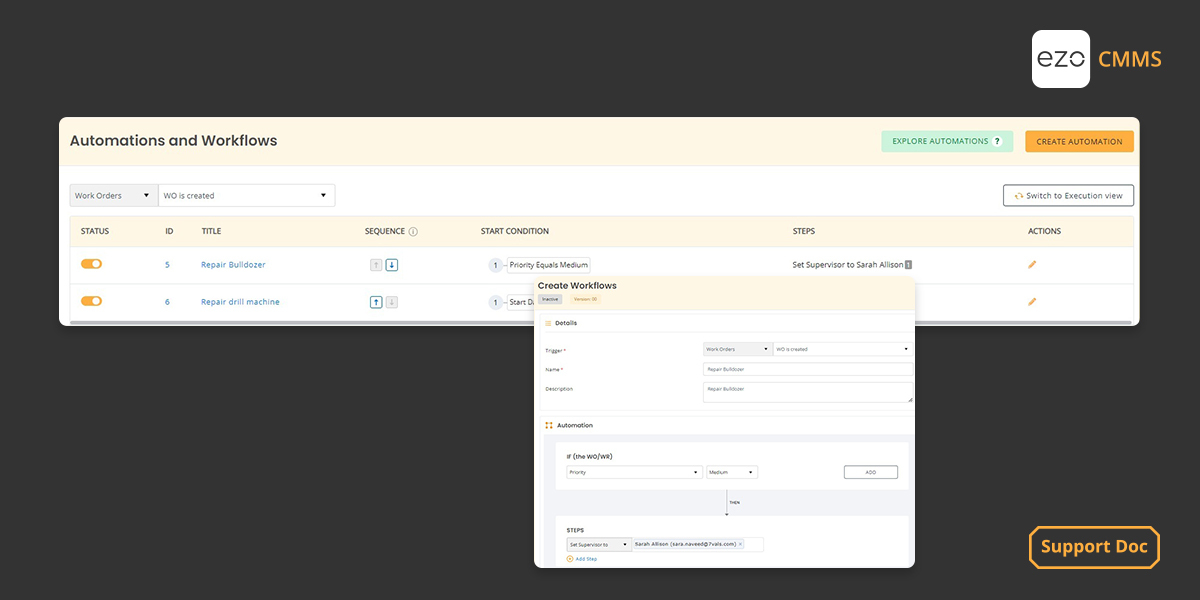 Set up Automation to Efficiently Manage Work Order Workflows