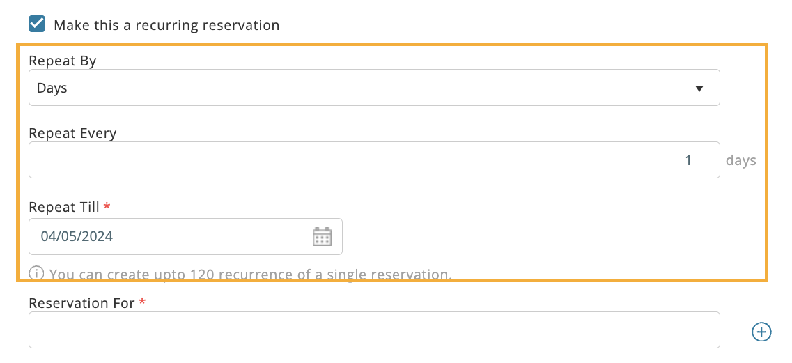 creating a recurring reservation 2 