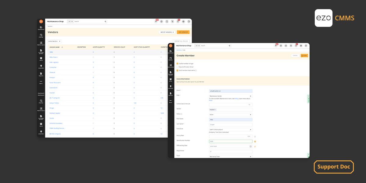 Create Vendor Role in EZO CMMS