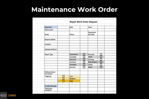 maintenance work order